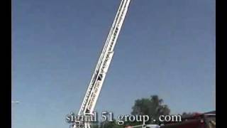 Female Firefighter Climbs Fully Extended 107 Aerial Ladder [upl. by Akerdnuhs]