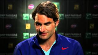 Federer Reflects On Istomin Win In Indian Wells [upl. by Ettelracs]