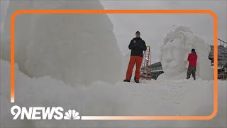 Artists from 10 countries creating snow sculptures in Breckenridge [upl. by Spatola]