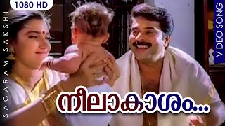 നീലാകാശം തിലകക്കുറി HD  Neelaakaasham Video Song  Sagaram Sakshi  Mammootty Sukanya [upl. by Nalla]