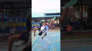 killer without socks sepaktakraw sepaktakrawindonesia rollspike salto [upl. by Annahtur]