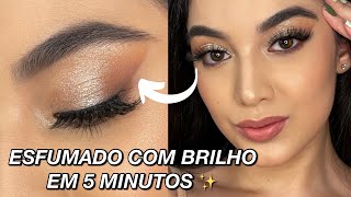 COMO FAZER ESFUMADO COM BRILHO RÁPIDO E FÁCIL para iniciantes ❤️✨ [upl. by Darcy787]