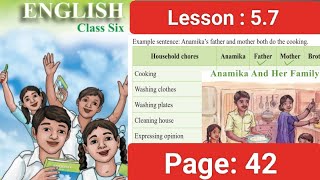 English new book class 62024 unit 5 Lesson 57 page  42  Together We are a Family [upl. by Gnirol]