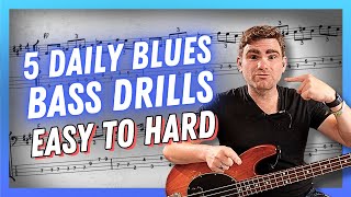 5 Daily Blues Bass Drills From Easy to Hard  Free PDF [upl. by Alicul]