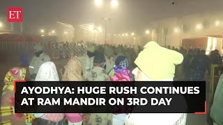 Ayodhya Ram Mandir Massive crowd of devotees gather for Paush Purnima darshan of Ram Lalla [upl. by Liam869]