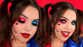 HARLEY QUINN Suicide Squad Glam Makeup Tutorial [upl. by Bigner]