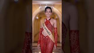 WOW Stunning CJ OPIAZA Latest Evening Gown In Silver Red MGI 2024 Philippines [upl. by Henigman]