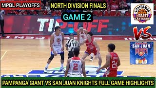 MPBL HIGHLIGHTS  PAMPANGA VS SAN JUAN  GAME 2 NORTH DIVISION FINALS BEST OF THREE mpbl [upl. by Adabel]