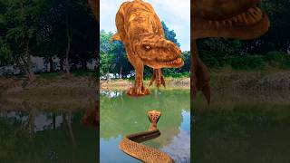 TRex dinosaur chase viralvideo jurassicdinosaurus shortvideo dinosaur jurassicworld [upl. by Laerdna]