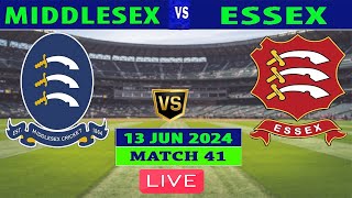 Middlesex vs Essex  MID vs ESS  41st Match of Vitality Blast T20 2024 Live [upl. by Adlen]