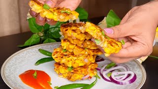 Crispy Corn Fritters  Simple Snack Recipe [upl. by Eilram]