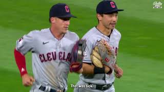 Gold Glove winners Steven Kwan amp Myles Straw reminisce about their favorite catches of the season [upl. by Argyres911]