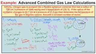 Advanced Combined Gas Law Calculations 1 [upl. by Odrarej418]