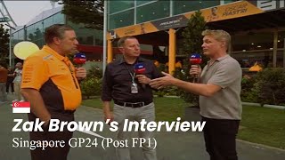 Zak Brown Interview  Breaks Down McLarens Controversial Rear Wing amp Papaya Rules After FP1 [upl. by Bouchier]