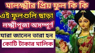 মালক্ষ্মীর প্রিয় ফুল কি কি Kojagari Laxmi puja 2022Kojagori Lokkhi puja paddhatiLokkhi puja Niyam [upl. by Adihahs925]