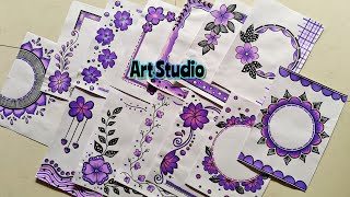 20 PURPLE BORDER DESIGNSPROJECT WORK DESIGNSA4 SHEETFILEFRONT PAGE DESIGN FOR SCHOOL PROJECTS [upl. by Sweatt]