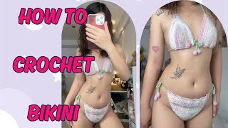 How to crochet bottom bikini  bikinitop pattern for any size [upl. by Netsrik]