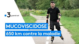 Avec un poumon en moins ce patient va parcourir 650 km à roller contre la mucoviscidose [upl. by Rehpotirhc]