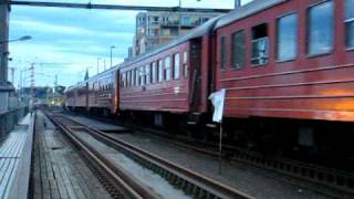 NSB Nattog to Bodø leaves Trondheim S and crosses the Nidelva railway bridge [upl. by Kettie]