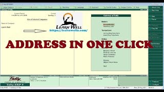 TALLY ERP9  ADDRESS VIEWER [upl. by Eittah]
