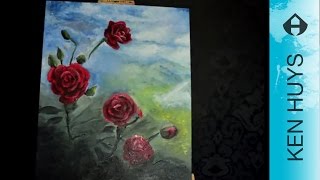 How to paint a rose dutch  Hoe schilder je een roos [upl. by Ayaros]