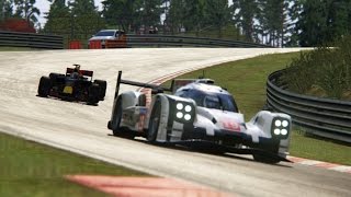 Battle F1 RedBull 17 vs LMP Porsche 919 Hybrid at NurburgringNordschleife [upl. by Narag]