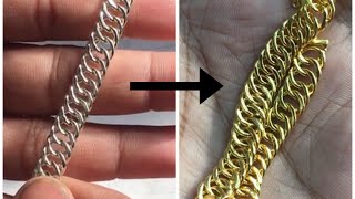 Gold Electro Plating Process for any type of Jewellery Finishing and Polishing [upl. by Naitsihc]