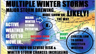 Multiple Winter storms likely Major storm likely brewing for next week Severe risk to increase [upl. by Eisserc]