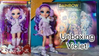 Unboxing Rainbow High Winter Break Violet [upl. by Upali]