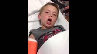 Hilarious kid waking up from anesthesia [upl. by Aihseyk]