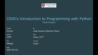 Python final project PyCast [upl. by Lurleen668]