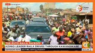 Raila Odingas convoy passes through a police roadblock in Kawangware [upl. by Jeddy575]