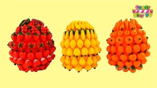 Learn Colours with Play Doh  Learn Names of Fruits and Vegetables with Toy  Kids Learning Videos [upl. by Naegem]