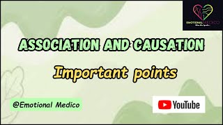 Association and Causation  Important points  Community medicine [upl. by Cannon]