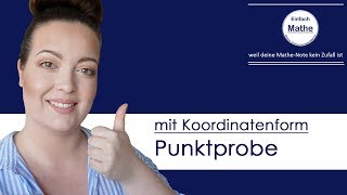 Punktprobe bei Ebene in Koordinatenform by einfach mathe [upl. by Atahs983]