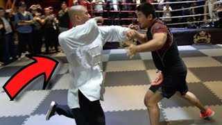 Pro fighters vs Shaolin monkShaolin Monk who resists K O [upl. by Atsillac]