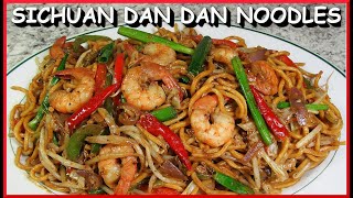 Sichuan Shrimp Dan Dan Noodles  Szechuan Shrimp Noodle Stir Fry Recipe [upl. by Tilda]