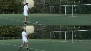 David BECKHAM FREE KICK Training Soccer drills Amazing Free Kick Goal Robert Lewandowski [upl. by Aiceled]