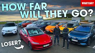 How far can electric cars REALLY go – we drive 12 until they DIE Tesla BYD amp more  What Car [upl. by Atin]