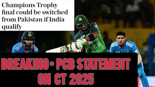 Breaking  Champions Trophy Schedule  Final Shifted due to India  PCB Statement [upl. by Rhoda]