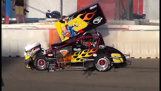 Sprint Car caught fire  Colorado National Speedway 2024 [upl. by Belsky114]