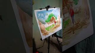 Village art artclothing artshorts painting 😱 [upl. by Ettezus]