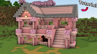 Minecraft 120  Cómo hacer una Casa de Cerezo  Minecraft Cherry House [upl. by Elburt]