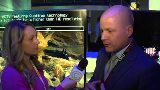 Sharp Aquos Quattron Plus 4Kcompatible HDTV at CES 2014 [upl. by Arjun656]