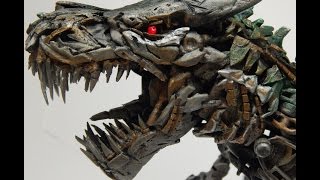 Transformers Screen Accurate Custom Leader Grimlock Transformation Review [upl. by Aleunamme275]