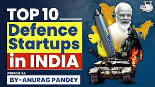 Top 10 Defence Tech Startups Making India Atmanirbhar  UPSC [upl. by Ymas]