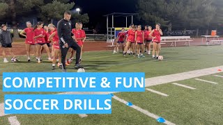 COMPETITIVE AND FUN DRILLS  SOCCER [upl. by Rossing]