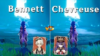 Chevreuse vs Bennett  Best support for Raiden  DMG Comparison [upl. by Nohsad685]