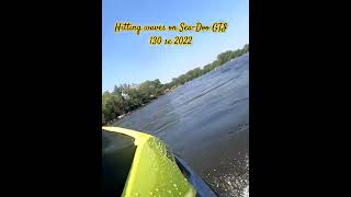 Jumping waves on my 2022 GTI 130 top speed 55 shorts trending short trend fun jetski explore [upl. by Eyla]