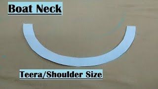 Boat Neck Cutting on BukramCanvasTeeraShoulder Size for Perfect Boat Neck creativitywithclothes [upl. by Bara]